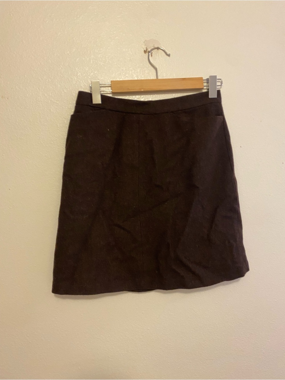 Brown wool mini skirt